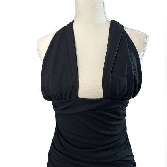 #15 NWT Zara Draped Halter Dress in Black - Picture 7 of 10